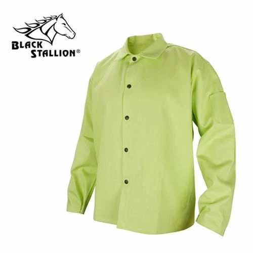 Revco Black Stallion FR Welding Jacket 9oz Cotton Hi-Vis Lime Green FL9-30C-GR 1 Revco Black Stallion FR Welding Jacket 9oz Cotton Hi-Vis Lime Green FL9-30C-GR