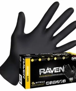 SAS Safety SAS Raven 7 Mil Disposable Nitrile Gloves Extra Strength - (Box Of 100) 66516