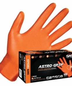Alternative view of SAS Safety SAS Astro-Grip 8 Mil Disposable Nitrile Gloves Reinforced Scale Grip - (Box Of 100) 66572