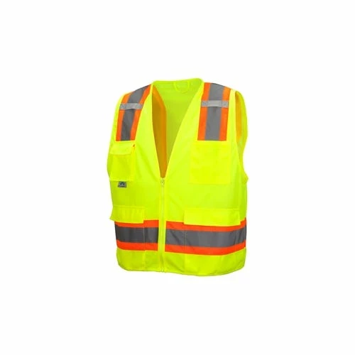 Pyramex Safety Pyramex Class 2 Hi-Vis Safety Vest Solid 8 Pocket Zipper RVZ2410 3 Pyramex Safety Pyramex Class 2 Hi-Vis Safety Vest Solid 8 Pocket Zipper RVZ2410 - Image 3
