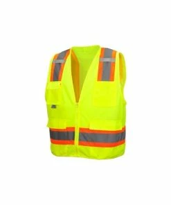Alternative view of Pyramex Safety Pyramex Class 2 Hi-Vis Safety Vest Solid 8 Pocket Zipper RVZ2410