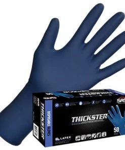 SAS Safety SAS Thickster 14 Mil Powder Free Latex Gloves Extended Cuff Extra Strength (Box Of 50) 6602-20