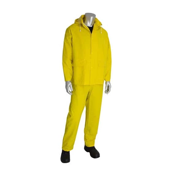 PIP Falcon Base 35 Jacket & Bibs 3-Piece Yellow Rainsuit .35MM PIP201-350 2 PIP Falcon Base 35 Jacket & Bibs 3-Piece Yellow Rainsuit .35MM PIP201-350 - Image 2