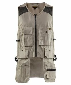 Blaklader Workwear Blaklader Rip-Stop Kangaroo Mesh Vest Cargo Pockets Stone 311513302700