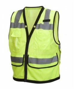 Pyramex Safety Pyramex Class 2 Hi-Vis Lime Safety Vest W/ Black Trim & 9 Pocket Zipper RVZ2810 12 Pyramex Safety Pyramex Class 2 Hi-Vis Lime Safety Vest W/ Black Trim & 9 Pocket Zipper RVZ2810 -PIP Safety-shop 21100 hirjm8lyvbtcit13