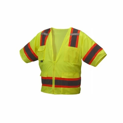 Pyramex Safety Pyramex Class 3 Hi-Vis Lime Safety Vest 8 Pocket Zipper RVZ3410 5 Pyramex Safety Pyramex Class 3 Hi-Vis Lime Safety Vest 8 Pocket Zipper RVZ3410 - Image 5