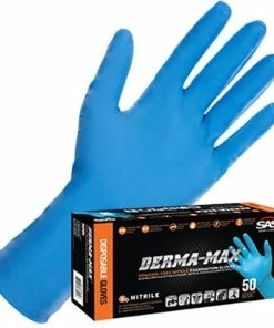 SAS Safety SAS Derma-Max 8 Mil Disposable Nitrile Gloves 12 Long Extra Strength - (Box Of 50) 6606-40