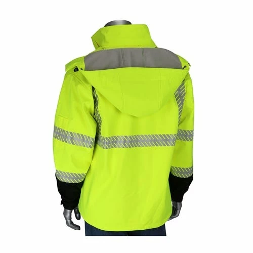 PIP Safety / West Chester PIP ANSI Type R Class 3 Ripstop Softshell Black Bottom Jacket PIP333-1550 5 PIP Safety / West Chester PIP ANSI Type R Class 3 Ripstop Softshell Black Bottom Jacket PIP333-1550 - Image 5