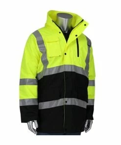 PIP Safety / West Chester PIP ANSI Type R Class 3 Black Bottom Coat With Built-in Quilted Insulation PIP343-1750