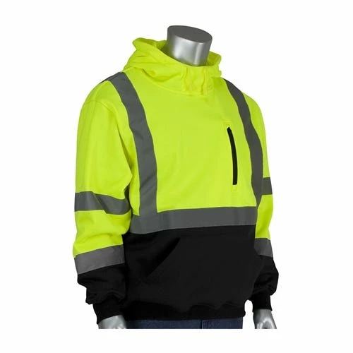 PIP Safety / West Chester PIP ANSI Type R Class 3 Hooded Pullover Sweatshirt With Black Bottom PIP323-1350B 5 PIP Safety / West Chester PIP ANSI Type R Class 3 Hooded Pullover Sweatshirt With Black Bottom PIP323-1350B - Image 5