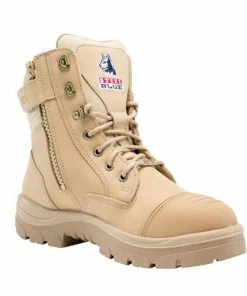 Steel Blue Work Boots Steel Blue Men's Southern Cross Zip Safety Boots W/ Steel Toe Cap - Medium Fit 812961M-SND