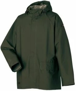 Helly Hansen Mandal Jacket Army Green PVC Coated Polyester Waterproof - 70129-480-OPT -PIP Safety-shop 22638 xvzy1nlevg2fbp3a