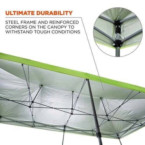 Ergodyne Work Gear Ergodyne SHAX 6015 Heavy-Duty 10'x20' Pop-Up Tent High-Vis Lime 12915 4 Ergodyne Work Gear Ergodyne SHAX 6015 Heavy-Duty 10'x20' Pop-Up Tent High-Vis Lime 12915 - Image 4