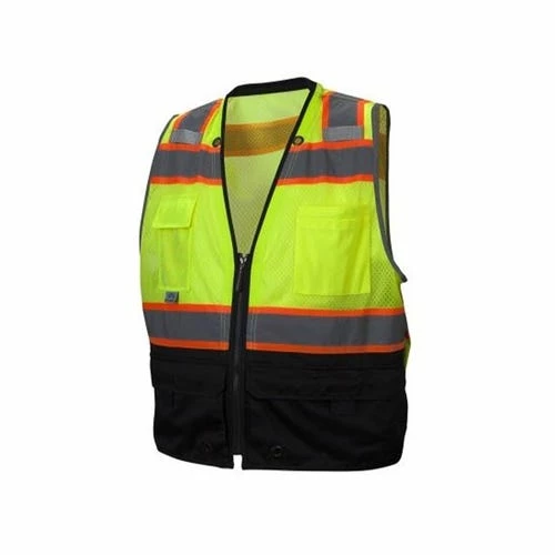 Pyramex Safety Pyramex RVZ44B Series Type R - Class 2 Hi-Vis Lime Safety Vest With Black Bottom RVZ4410B 2 Pyramex Safety Pyramex RVZ44B Series Type R - Class 2 Hi-Vis Lime Safety Vest With Black Bottom RVZ4410B - Image 2