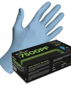 Showa 4 Mil Eco Grade Textured Nitrile Gloves Blue - (Box Of 100) 7500PF