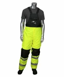 PIP Safety / West Chester PIP Safety ANSI Class E Insulated Black Trim Bib Pants W/ Removeable Bib & Suspenders PIP318-1775-LY