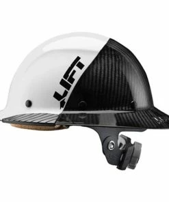 Lift Safety Lift DAX Fifty 50 Carbon Fiber Full Brim Hard Hat (Black/White) HDF50C-19WC
