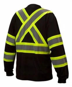 Alternative view of Pyramex Safety Pyramex Black Reflective Long Sleeve T-Shirt RCLTS3111