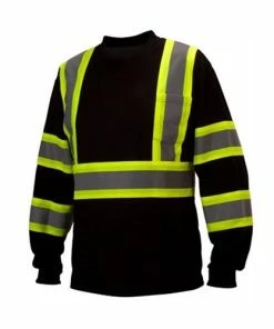 Pyramex Safety Pyramex Black Reflective Long Sleeve T-Shirt RCLTS3111