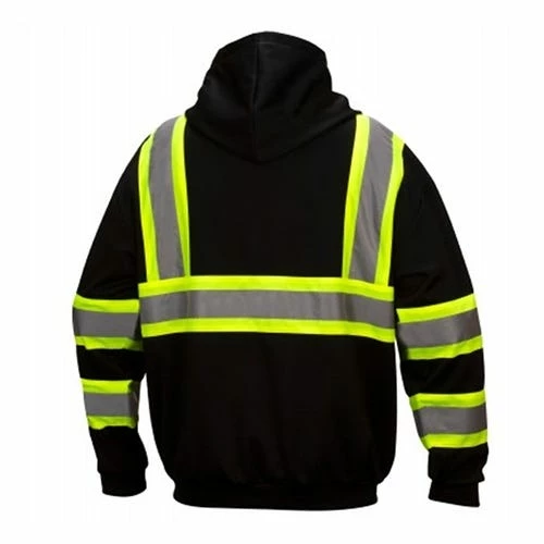 Pyramex Safety Pyramex Black Reflective Zipper Sweatshirt RSZH3411 2 Pyramex Safety Pyramex Black Reflective Zipper Sweatshirt RSZH3411 - Image 2
