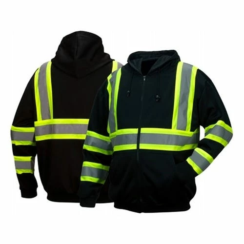 Pyramex Safety Pyramex Black Reflective Zipper Sweatshirt RSZH3411 3 Pyramex Safety Pyramex Black Reflective Zipper Sweatshirt RSZH3411 - Image 3