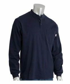 PIP Safety / West Chester PIP AR/FR Navy Blue Long Sleeve Henley 385-FRHN-NV 3X PIP385-FRHN-(NV)