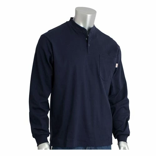 PIP Safety / West Chester PIP AR/FR Navy Blue Long Sleeve Henley 385-FRHN-NV Medium PIP385-FRHN-(NV) 4 PIP Safety / West Chester PIP AR/FR Navy Blue Long Sleeve Henley 385-FRHN-NV Medium PIP385-FRHN-(NV) - Image 4