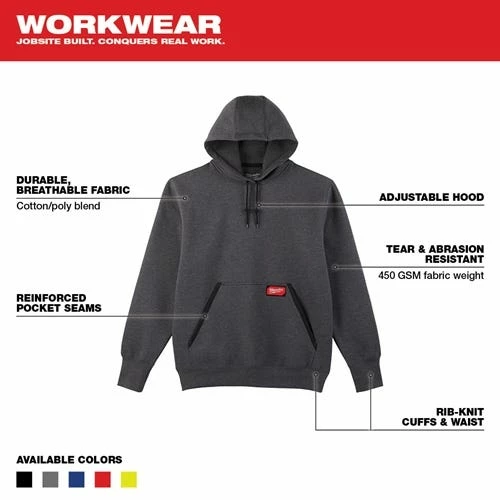 Milwaukee Tools Milwaukee Heavy Duty Pullover Hoodie - Gray 350G 4 Milwaukee Tools Milwaukee Heavy Duty Pullover Hoodie - Gray 350G - Image 4