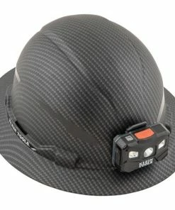 Klein Tools Klein Non-Vented Full Brim Premium KARBN Class E Hard Hat W/ Rechargeable Headlamp 60346