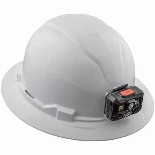 Klein Tools Klein Non-Vented Full Brim Hard Hat W/ Rechargeable Headlamp - White 60406RL 2 Klein Tools Klein Non-Vented Full Brim Hard Hat W/ Rechargeable Headlamp - White 60406RL - Image 2