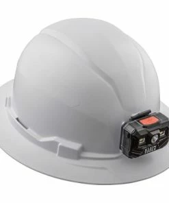 Klein Tools Klein Non-Vented Full Brim Hard Hat W/ Rechargeable Headlamp - White 60406RL