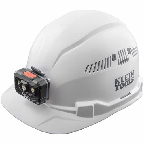 Klein Tools Klein Vented Cap Style Hard Hat W/ Rechargeable Headlamp - White 60113RL 1 Klein Tools Klein Vented Cap Style Hard Hat W/ Rechargeable Headlamp - White 60113RL