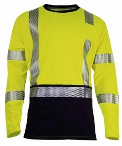 Alternative view of DriFire Vizable FR Hi-Vis Dual Hazard Long Sleeve Hybrid T-shirt NSA-TEEY2LSHC301