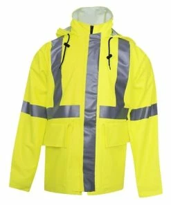 Alternative view of DriFire ARC H20 FR Hi-Vis Fluorescent Yellow Rain Jacket NSA-R30RL06