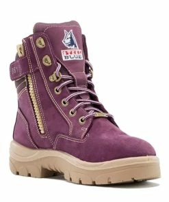 Alternative view of Steel Blue Work Boots Steel Blue Ladies Southern Cross Zip Nubuck Leather Safety Boots W/ Steel Toe Cap - Wide Fit 892861W-PUR