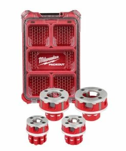 Milwaukee Tools Milwaukee 1/2" To 1-1/4" Alloy NPT Compact 11R Pipe Threading 4 Head Kit (600-I) 48-36-1063