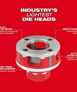 Milwaukee Tools Milwaukee 1/2" To 1-1/4" Alloy NPT Compact 11R Pipe Threading 4 Head Kit (600-I) 48-36-1063 -PIP Safety-shop 48 36 1063 7
