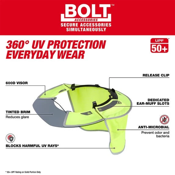 Milwaukee Tools Milwaukee BOLT Moisture-Wicking Sun Visor W/ Sunshade 48-73-1072 3 Milwaukee Tools Milwaukee BOLT Moisture-Wicking Sun Visor W/ Sunshade 48-73-1072 - Image 3