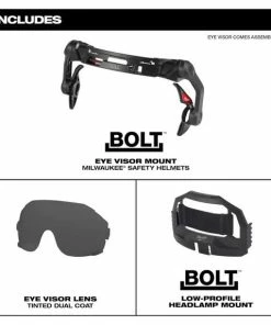 Milwaukee Tools Milwaukee BOLT™ Eye Visor - Tinted Dual Coat Lens 48-73-1416 7 Milwaukee Tools Milwaukee BOLT™ Eye Visor - Tinted Dual Coat Lens 48-73-1416 -PIP Safety-shop 48 73 1416 includes