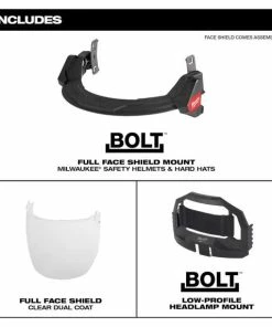 Milwaukee Tools Milwaukee BOLT™ Full Face Shield - Clear Dual Coat Lens 48-73-1420 7 Milwaukee Tools Milwaukee BOLT™ Full Face Shield - Clear Dual Coat Lens 48-73-1420 -PIP Safety-shop 48 73 1420 includes