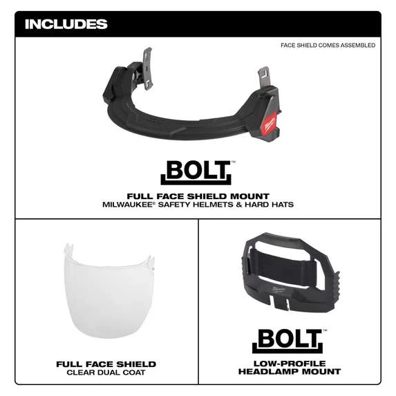 Milwaukee Tools Milwaukee BOLT™ Full Face Shield - Clear Dual Coat Lens 48-73-1420 4 Milwaukee Tools Milwaukee BOLT™ Full Face Shield - Clear Dual Coat Lens 48-73-1420 - Image 4