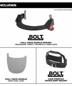 Milwaukee Tools Milwaukee BOLT™ Full Face Shield - Gray Dual Coat Lens 48-73-1425 8 Milwaukee Tools Milwaukee BOLT™ Full Face Shield - Gray Dual Coat Lens 48-73-1425 -PIP Safety-shop 48 73 1425 includes
