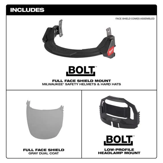 Milwaukee Tools Milwaukee BOLT™ Full Face Shield - Gray Dual Coat Lens 48-73-1425 4 Milwaukee Tools Milwaukee BOLT™ Full Face Shield - Gray Dual Coat Lens 48-73-1425 - Image 4