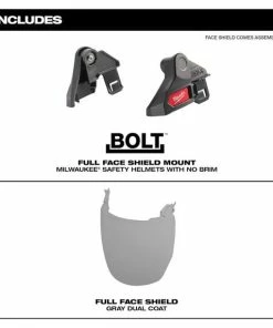 Milwaukee Tools Milwaukee BOLT™ Full Face Shield - Gray Dual Coat Lens (No Brim) 48-73-1426 5 Milwaukee Tools Milwaukee BOLT™ Full Face Shield - Gray Dual Coat Lens (No Brim) 48-73-1426 -PIP Safety-shop 48 73 1426 includes