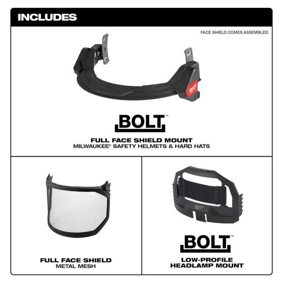 Milwaukee Tools Milwaukee BOLT™ Full Face Shield - Metal Mesh 48-73-1430 3 Milwaukee Tools Milwaukee BOLT™ Full Face Shield - Metal Mesh 48-73-1430 - Image 3