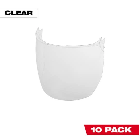 Milwaukee Tools Milwaukee 10pk Clear Face Shield Replacement Lenses (Helmet & Hard Hat Mount) 48-73-1441 1 Milwaukee Tools Milwaukee 10pk Clear Face Shield Replacement Lenses (Helmet & Hard Hat Mount) 48-73-1441