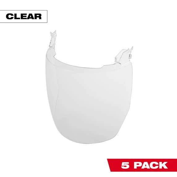 Milwaukee Tools Milwaukee 5pk Clear Face Shield Replacement Lenses (No-brim Helmet Only Mount) 48-73-1444 1 Milwaukee Tools Milwaukee 5pk Clear Face Shield Replacement Lenses (No-brim Helmet Only Mount) 48-73-1444