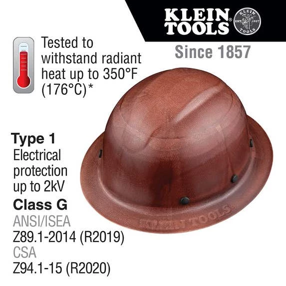 Klein Tools Hard Hat, KONSTRUCT Series, Full-Brim, Class G 60452 7 Klein Tools Hard Hat, KONSTRUCT Series, Full-Brim, Class G 60452 - Image 7