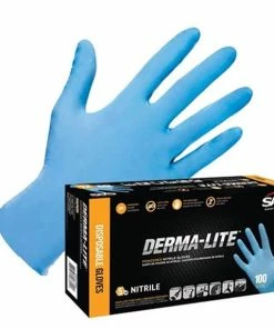 SAS Safety Derma-Light 5 Mil Powdered Nitrile Disposable Gloves - (Box Of 100) 6606