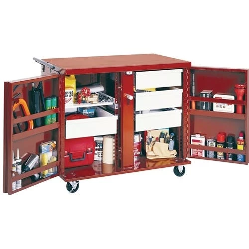 Jobox Storage & Safety Jobox Rolling Work Bench - 2 Drawers; 2 Shelves; 4 Casters 675990 1 Jobox Storage & Safety Jobox Rolling Work Bench - 2 Drawers; 2 Shelves; 4 Casters 675990